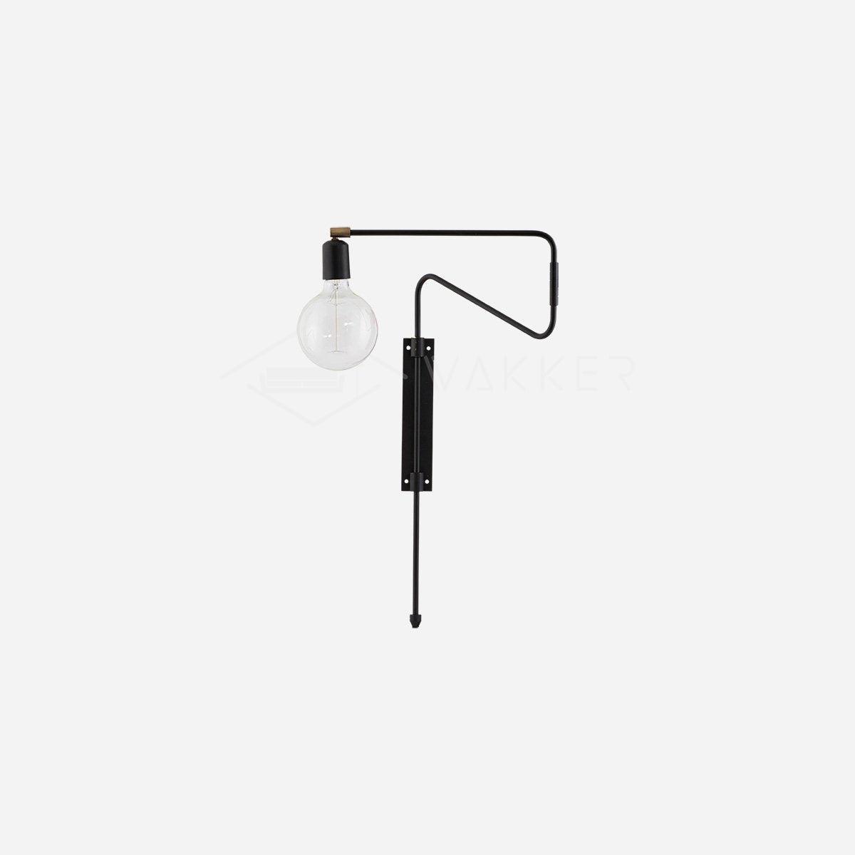 Modern Industrial Rotating Swing Arm Wall Sconce Set of 2 Brass and Black Adjustable Lamp