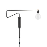 Modern Industrial Rotating Swing Arm Wall Sconce Set of 2 Brass and Black Adjustable Lamp