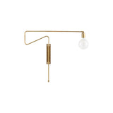 Modern Industrial Rotating Swing Arm Wall Sconce Set of 2 Brass and Black Adjustable Lamp