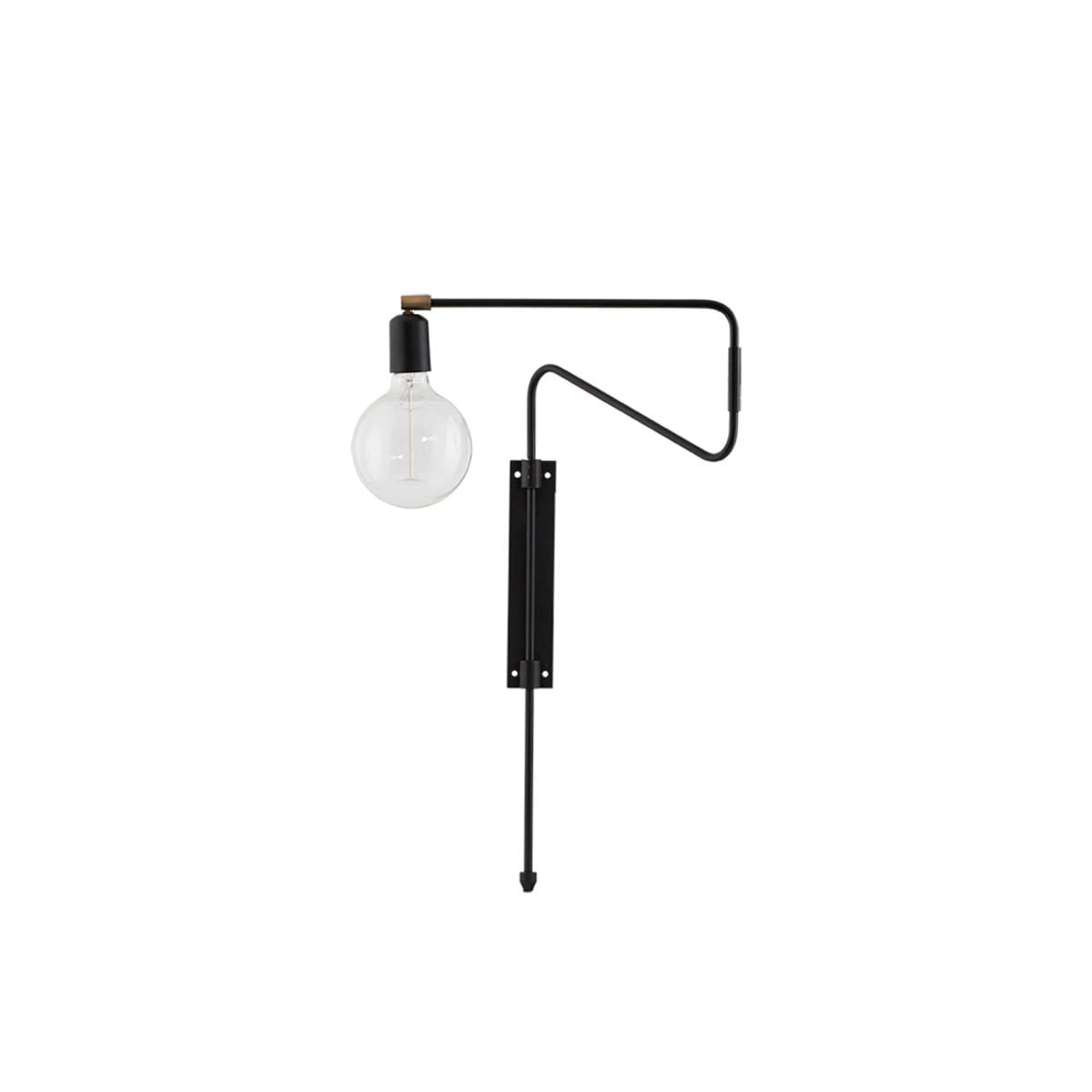 Modern Industrial Rotating Swing Arm Wall Sconce Set of 2 Brass and Black Adjustable Lamp