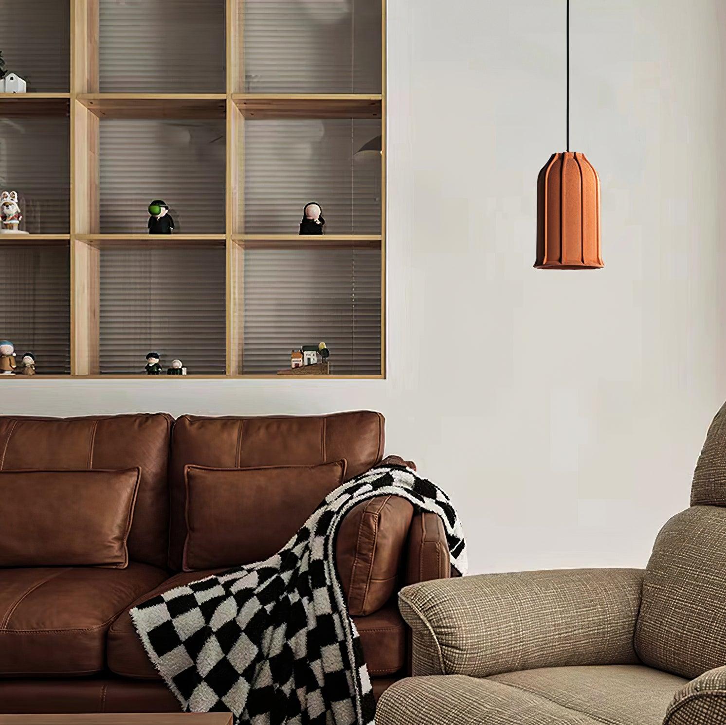 Modern Industrial Skeleton Cement Pendant Light Vintage Cast Mold Style Ceiling Hanging Lamp
