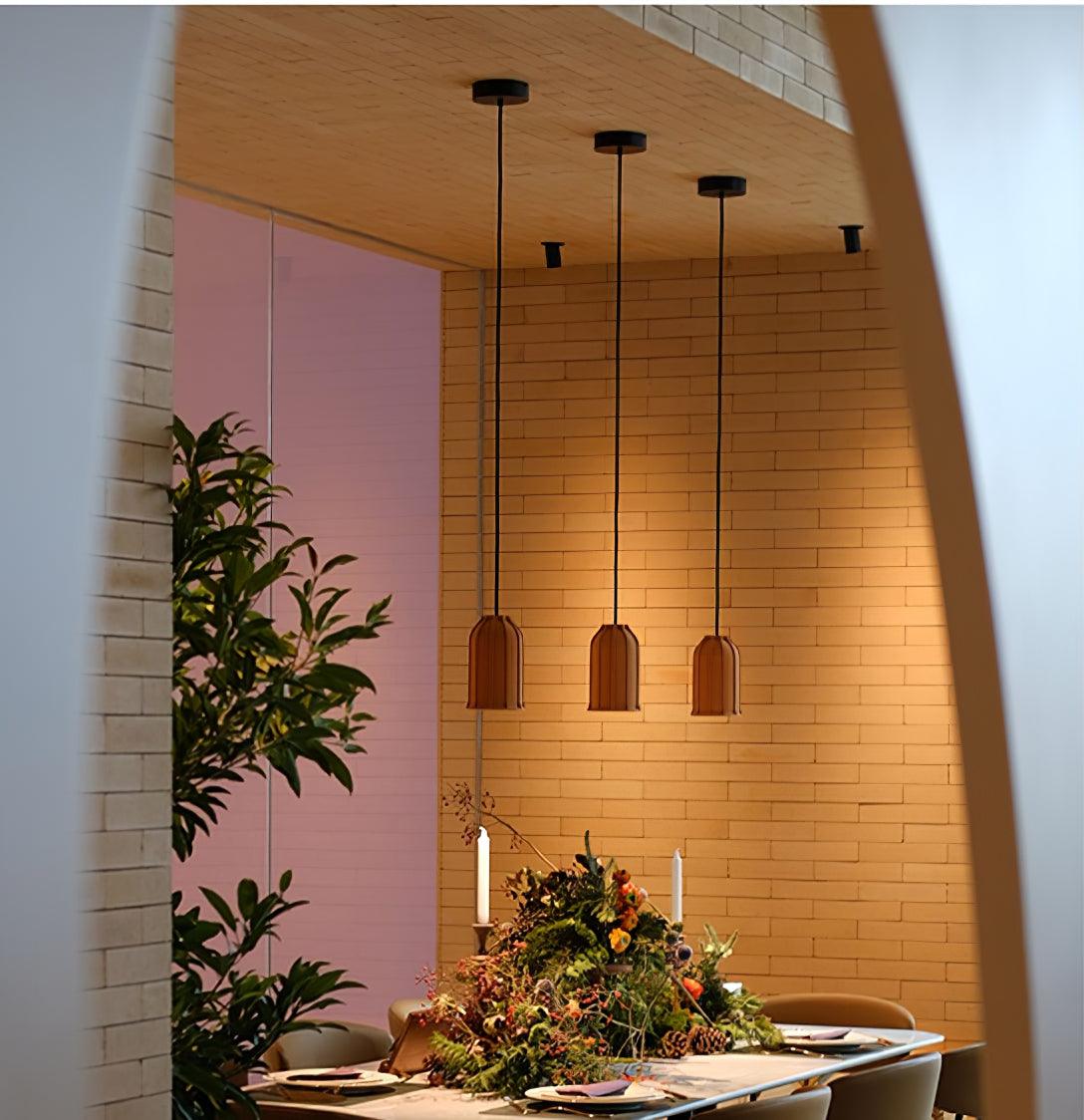 Modern Industrial Skeleton Cement Pendant Light Vintage Cast Mold Style Ceiling Hanging Lamp