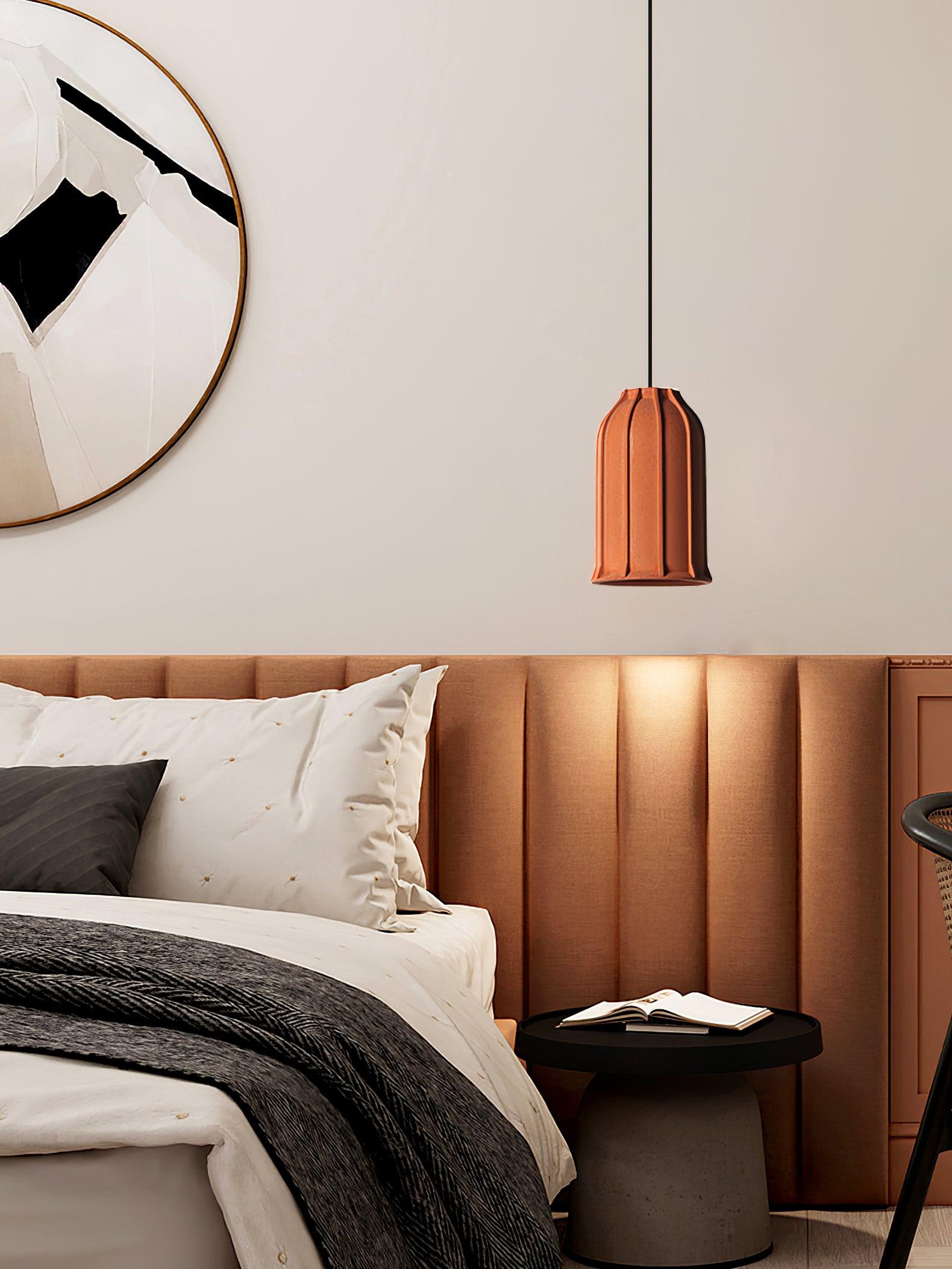 Modern Industrial Skeleton Cement Pendant Light Vintage Cast Mold Style Ceiling Hanging Lamp