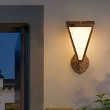 Modern Industrial Solar Powered LED Outdoor Wall Sconce Waterproof Tapered Exterior Porch Light