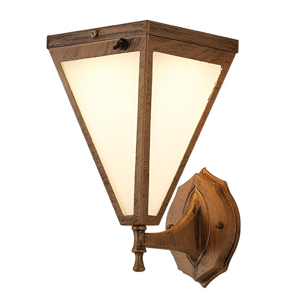 Modern Industrial Solar Powered LED Outdoor Wall Sconce Waterproof Tapered Exterior Porch Light