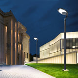 Modern Industrial Solar Powered LED Post Street Light in Matte Black Finish