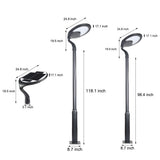 Modern Industrial Solar Powered LED Post Street Light in Matte Black Finish