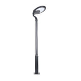 Modern Industrial Solar Powered LED Post Street Light in Matte Black Finish