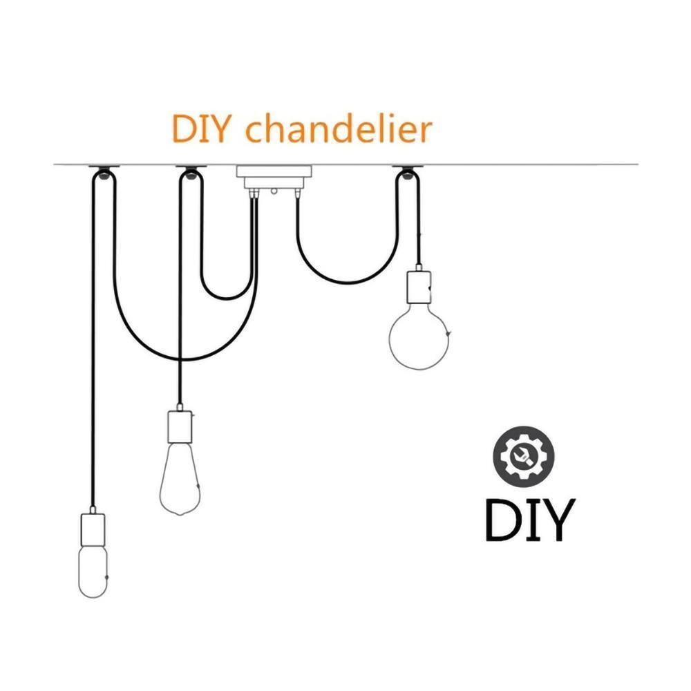 Modern Industrial Spider Adjustable Multi Arm Ceiling Chandelier Pendant Light