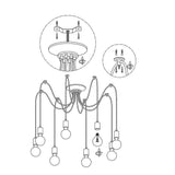 Modern Industrial Spider Adjustable Multi Arm Ceiling Chandelier Pendant Light