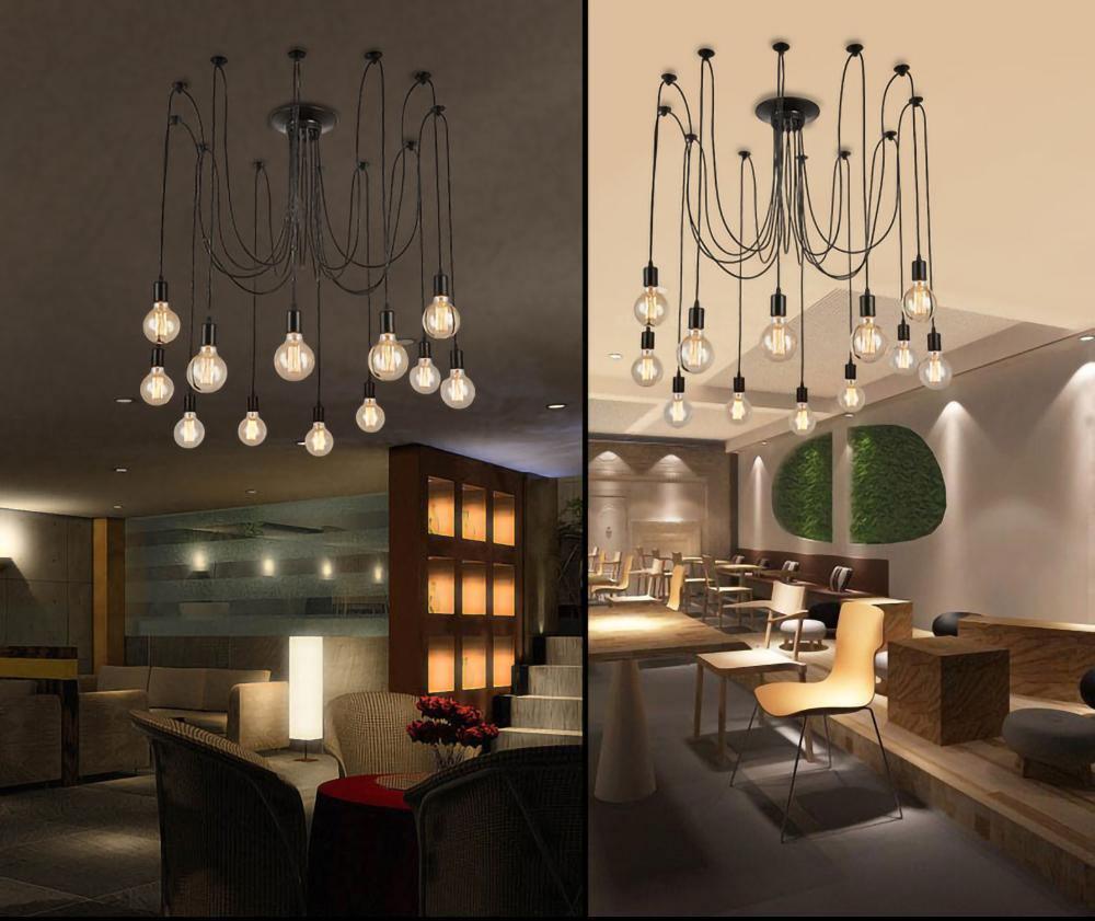 Modern Industrial Spider Adjustable Multi Arm Ceiling Chandelier Pendant Light