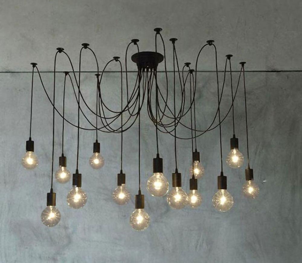 Modern Industrial Spider Adjustable Multi Arm Ceiling Chandelier Pendant Light