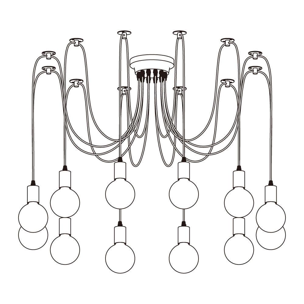 Modern Industrial Spider Adjustable Multi Arm Ceiling Chandelier Pendant Light