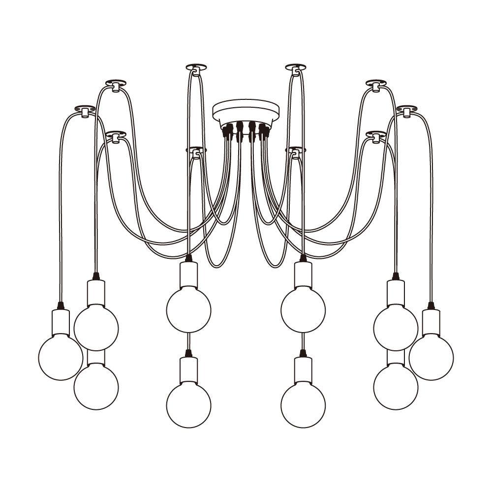 Modern Industrial Spider Adjustable Multi Arm Ceiling Chandelier Pendant Light