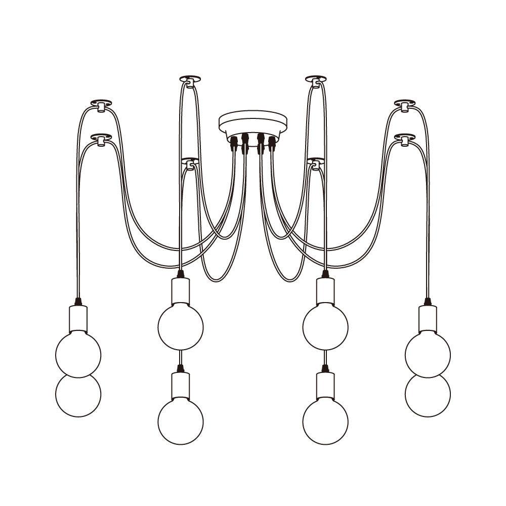 Modern Industrial Spider Adjustable Multi Arm Ceiling Chandelier Pendant Light