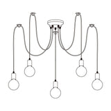 Modern Industrial Spider Adjustable Multi Arm Ceiling Chandelier Pendant Light