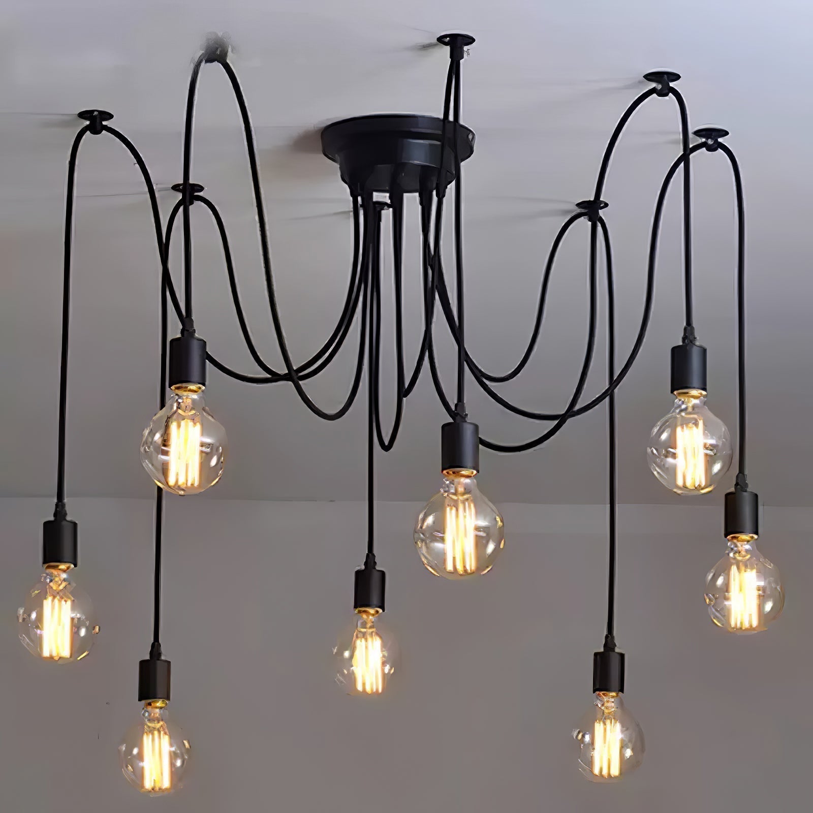 Modern Industrial Spider Adjustable Multi Arm Ceiling Chandelier Pendant Light