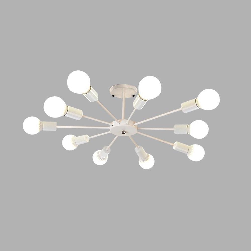 Modern Industrial Sputnik Chandelier 10 Light Black Metal Ceiling Fixture for Living Room