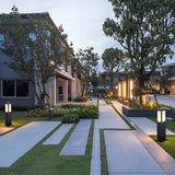 Modern Industrial Square Solar Landscape Path Lights Waterproof LED Outdoor Garden Lighting