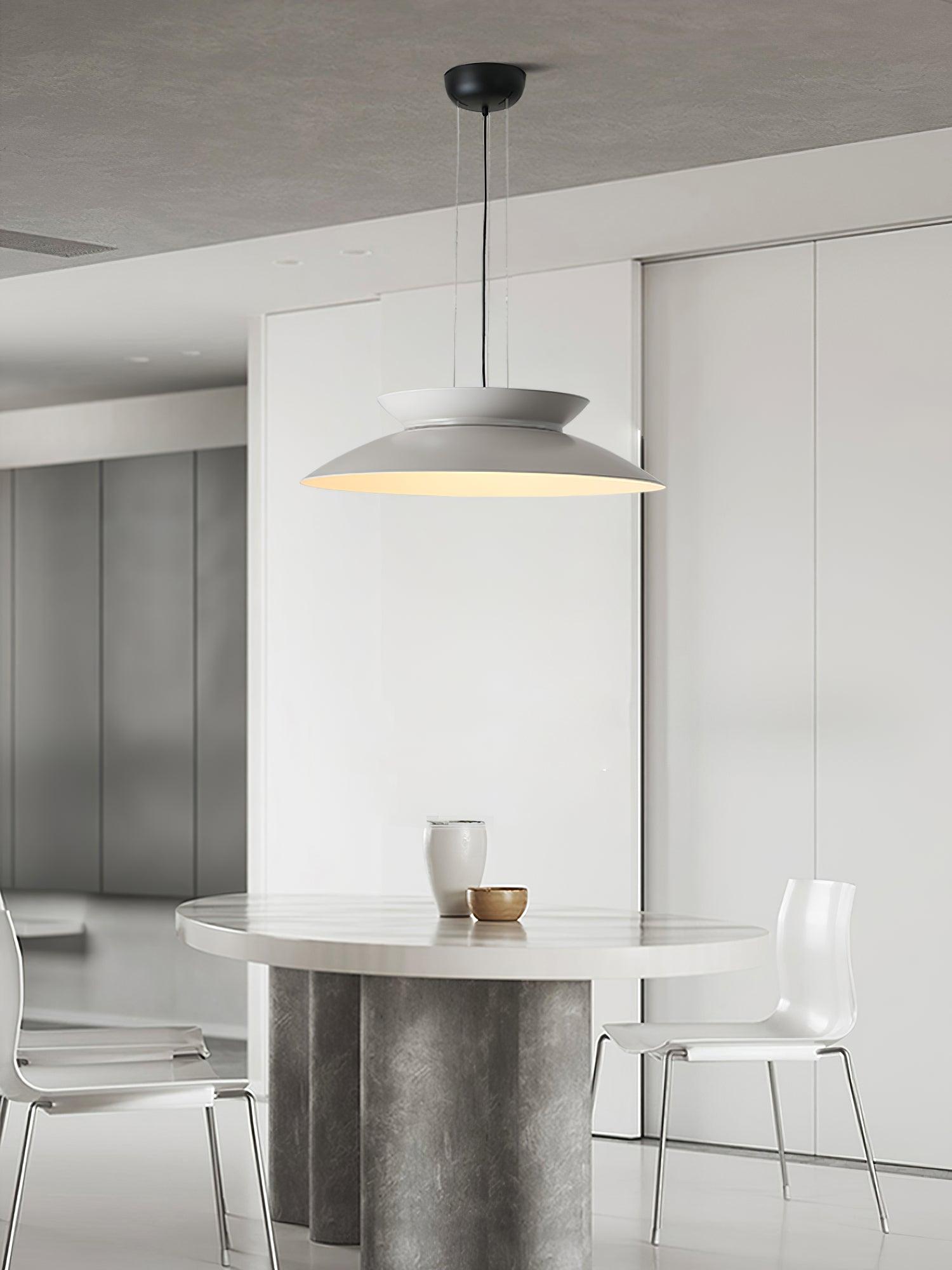Modern Integrated LED Droplight Aluminum Pendant Lamp with White Acrylic Diffuser