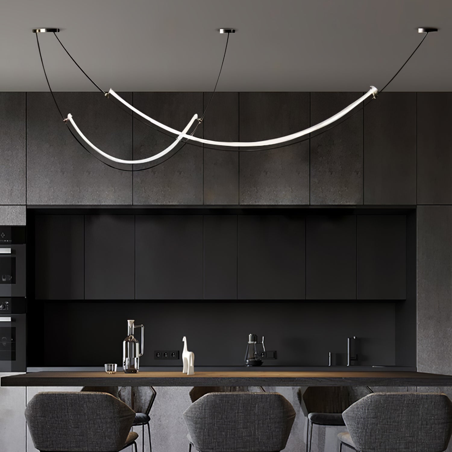 Modern Integrated LED Neon Pendant Lamp Minimalist Circular Ceiling Light Fixture
