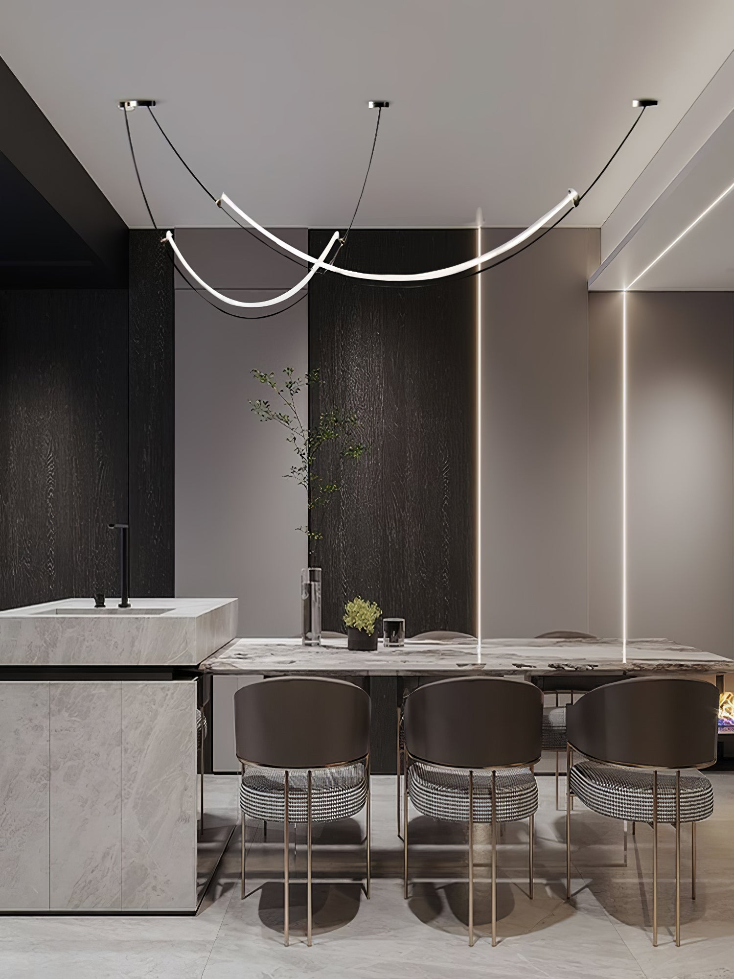Modern Integrated LED Neon Pendant Lamp Minimalist Circular Ceiling Light Fixture