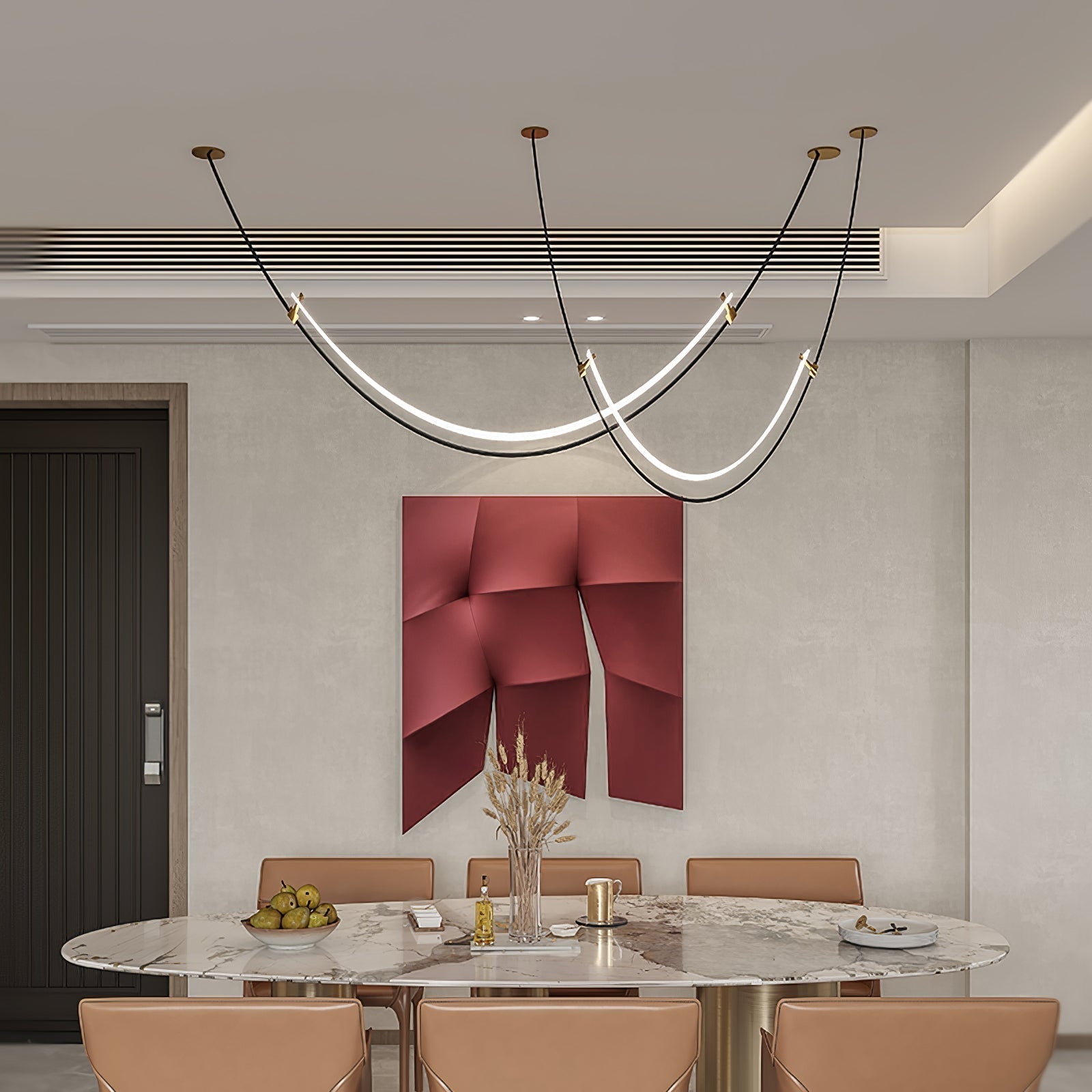 Modern Integrated LED Neon Pendant Lamp Minimalist Circular Ceiling Light Fixture