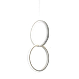 Modern Interlocking Double Ring LED Pendant Light for Living Room and Bedroom Adjustable Height