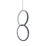 Modern Interlocking Double Ring LED Pendant Light for Living Room and Bedroom Adjustable Height