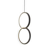 Modern Interlocking Double Ring LED Pendant Light for Living Room and Bedroom Adjustable Height