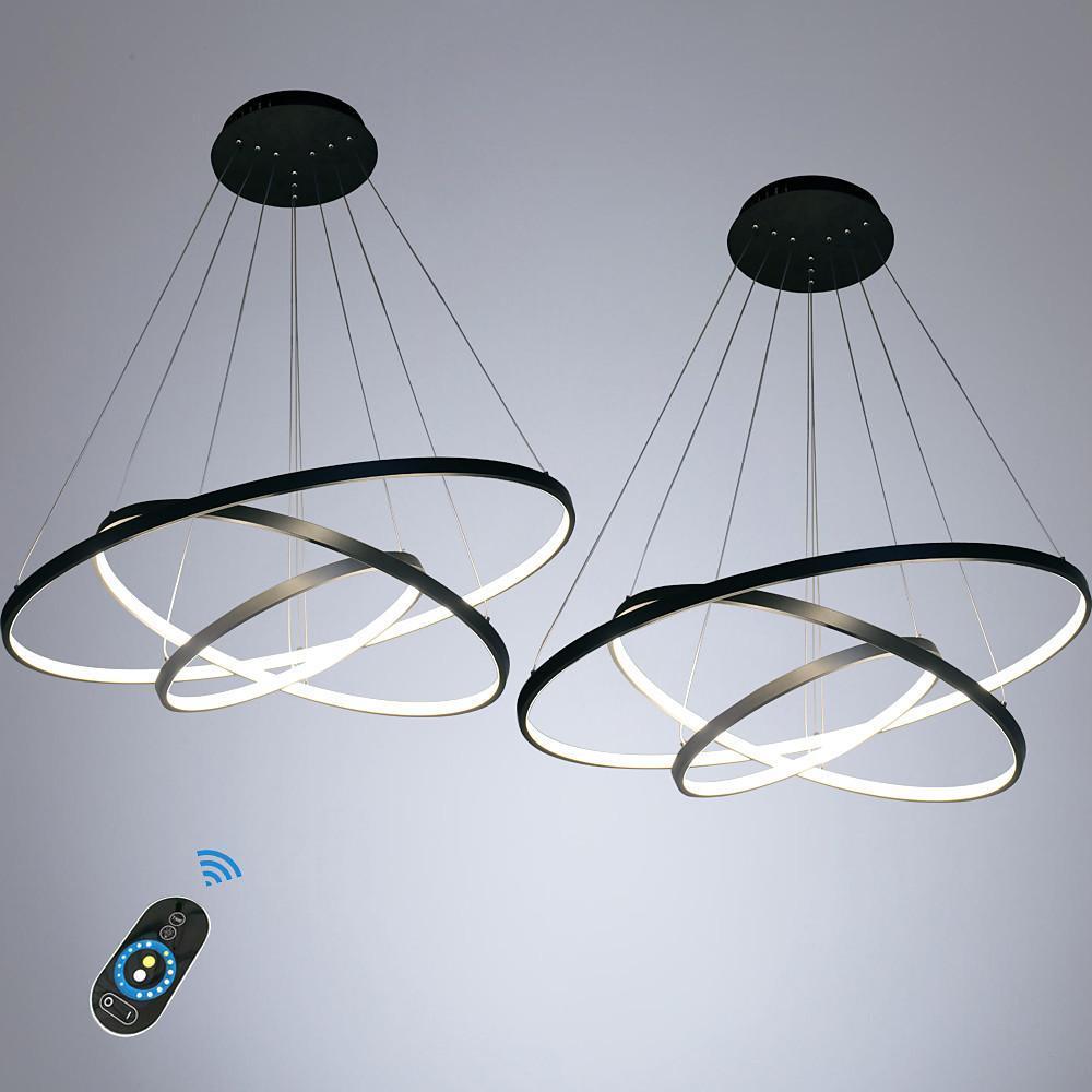 Modern Interweaved Ring Dimmable LED Chandelier Adjustable Contemporary Pendant Light