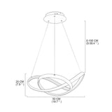 Modern Interweaving Curved LED Pendant Light Dimmable Adjustable Ceiling Hanging Lamp for Kitchen Island