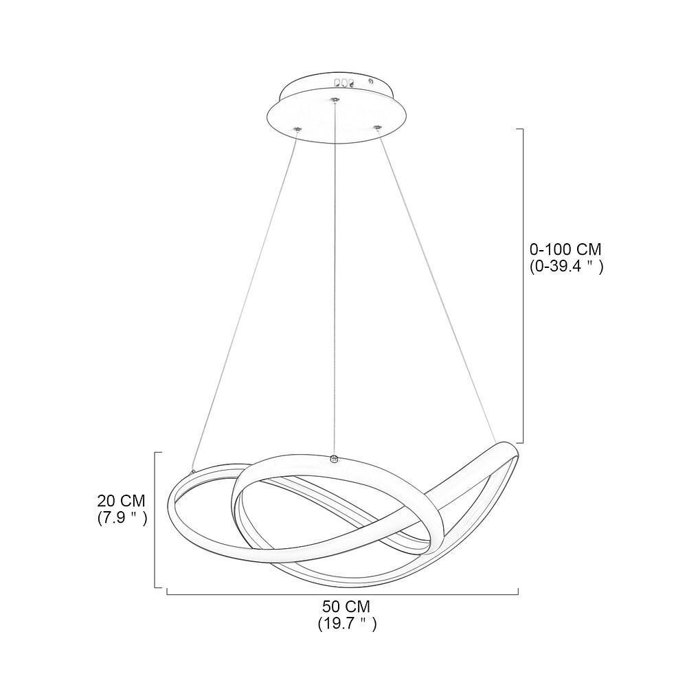 Modern Interweaving Curved LED Pendant Light Dimmable Adjustable Ceiling Hanging Lamp for Kitchen Island