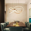 Modern Interweaving Wave LED Pendant Light Aluminum Acrylic Linear Chandelier for Living Room