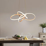 Modern Interweaving Wave LED Pendant Light Aluminum Acrylic Linear Chandelier for Living Room