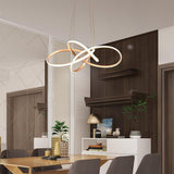 Modern Interweaving Wave LED Pendant Light Aluminum Acrylic Linear Chandelier for Living Room