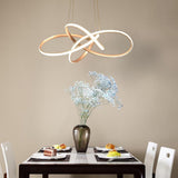 Modern Interweaving Wave LED Pendant Light Aluminum Acrylic Linear Chandelier for Living Room