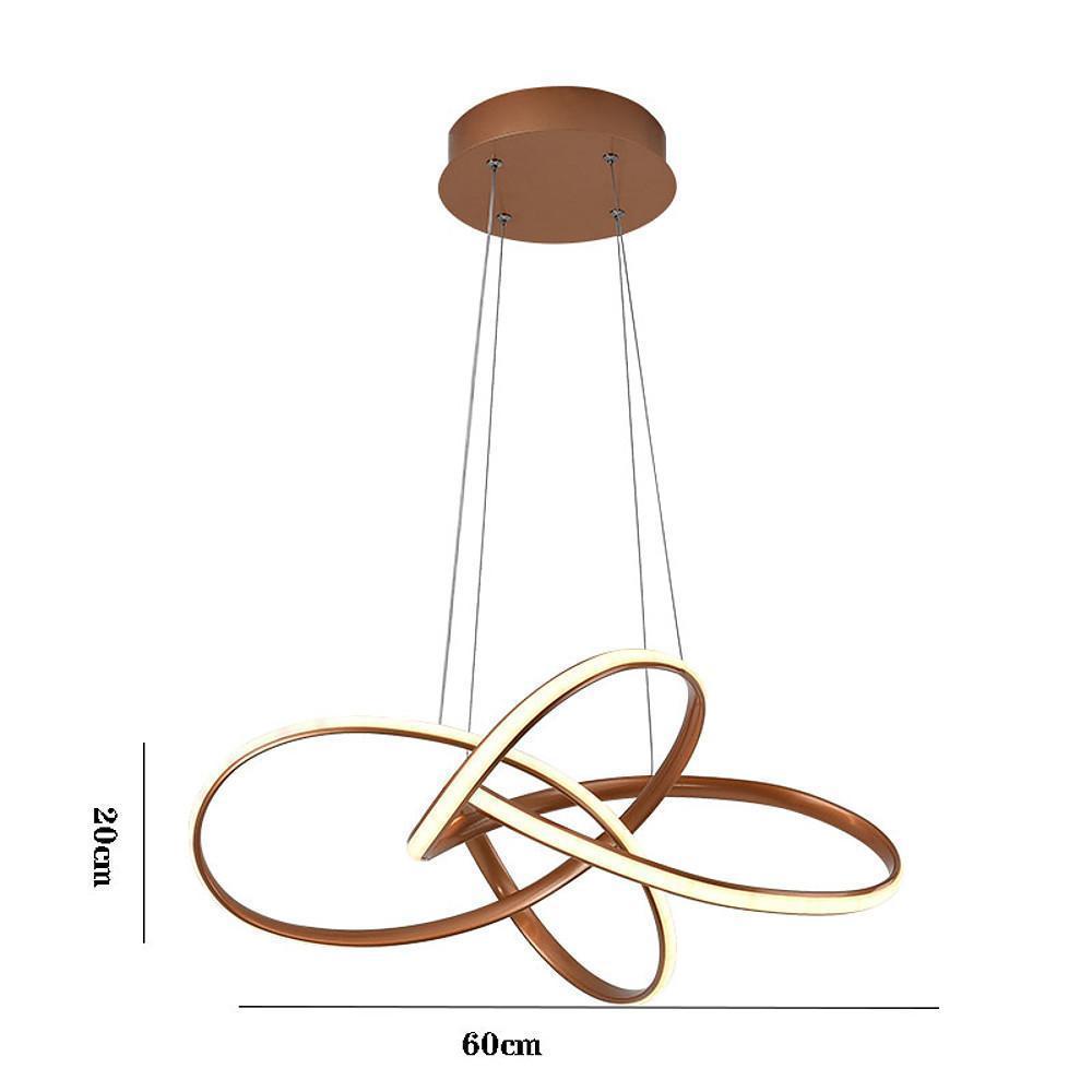 Modern Interweaving Wave LED Pendant Light Aluminum Acrylic Linear Chandelier for Living Room