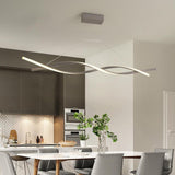 Modern Interwoven Wave LED Pendant Light Gold and Gray Kitchen Island Hanging Lamp