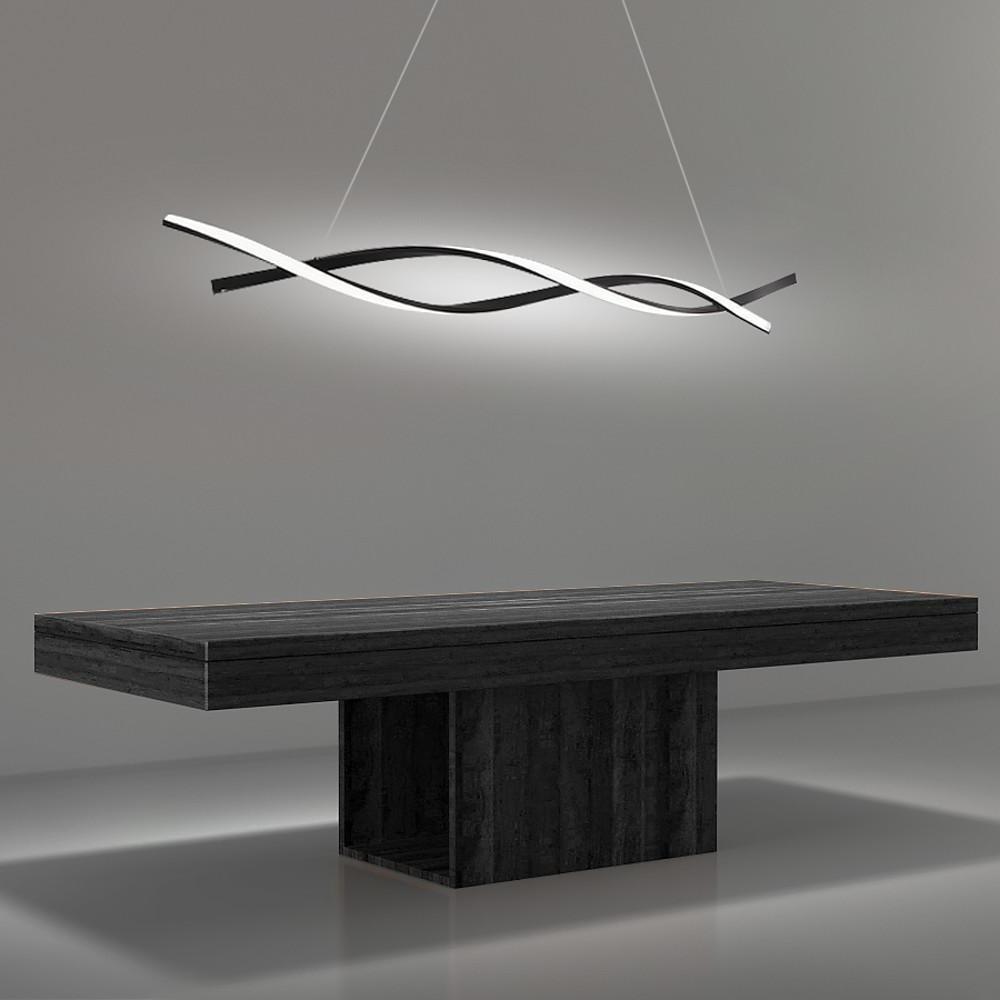 Modern Interwoven Wave LED Pendant Light Gold and Gray Kitchen Island Hanging Lamp