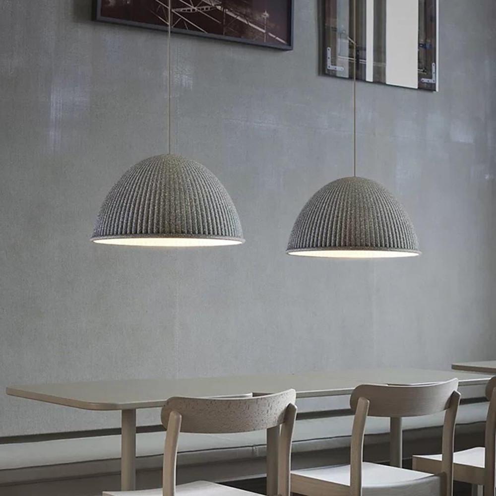 Modern Inverted Cup LED Cement Pendant Light Industrial Hanging Lamp for Kitchen and Dining