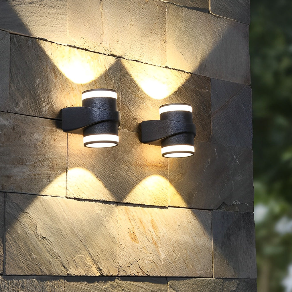 Modern IP65 Waterproof Aluminum Outdoor Wall Washer Light Black LED Sconce for Exterior Home Decor