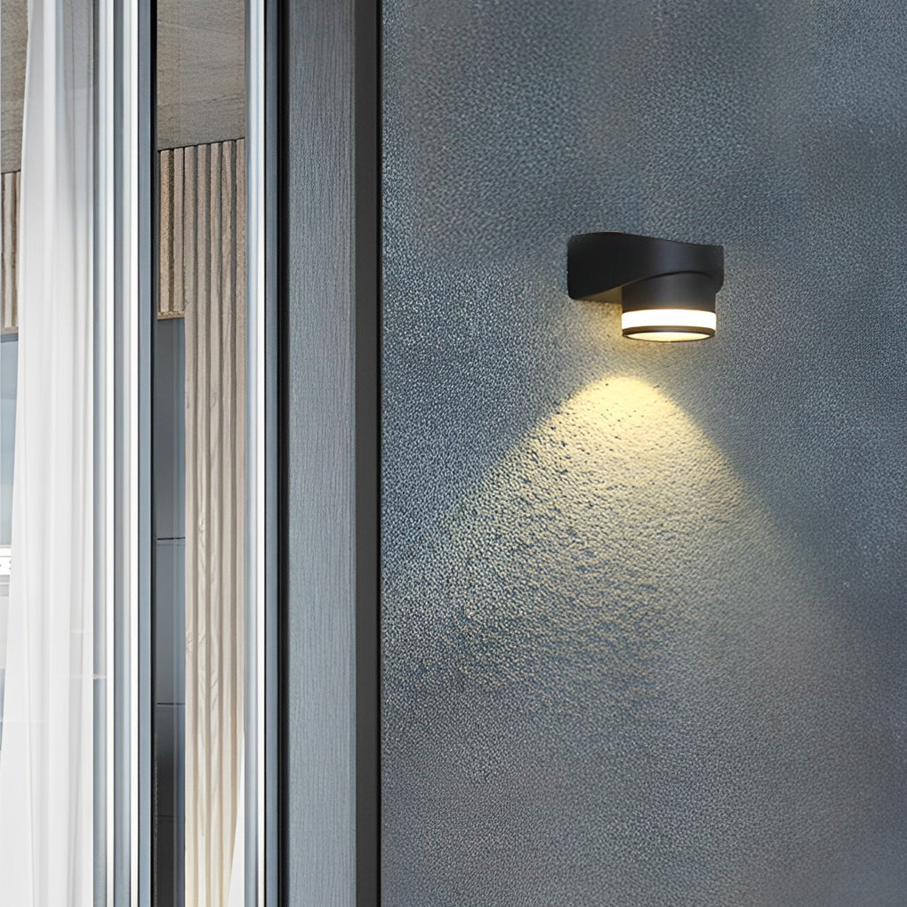 Modern IP65 Waterproof Aluminum Outdoor Wall Washer Light Black LED Sconce for Exterior Home Decor