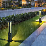 Modern IP65 Waterproof Black Outdoor Pathway Lights Round Strip Landscape Lawn Lamps