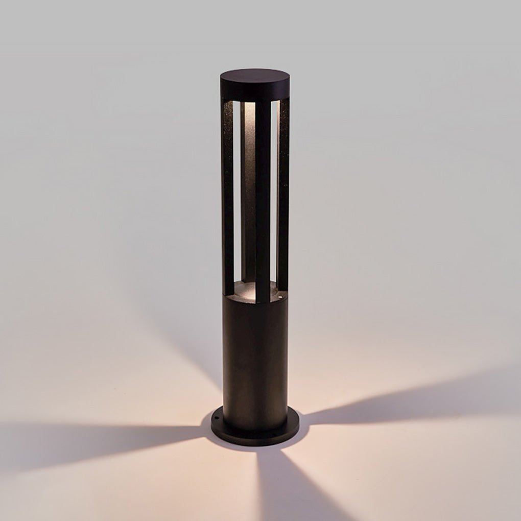 Modern IP65 Waterproof Black Outdoor Pathway Lights Round Strip Landscape Lawn Lamps