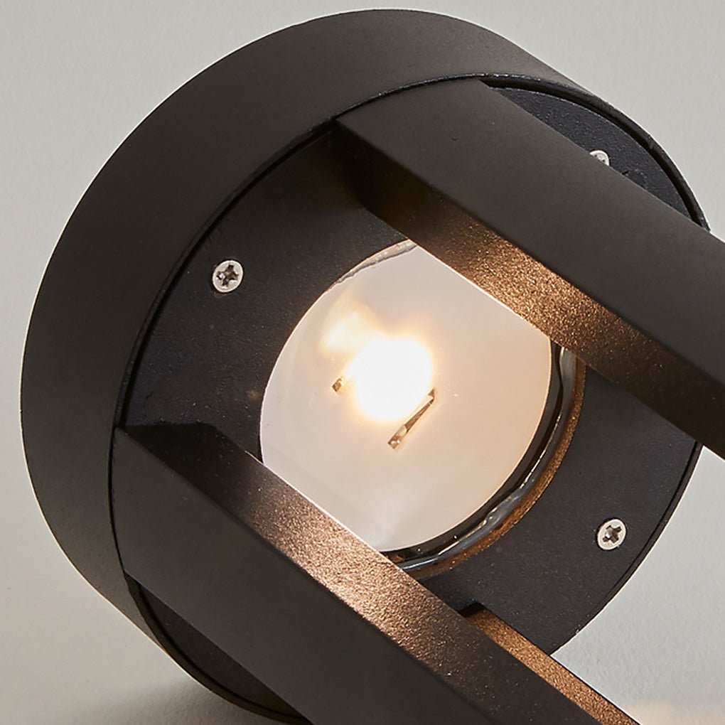 Modern IP65 Waterproof Black Outdoor Pathway Lights Round Strip Landscape Lawn Lamps
