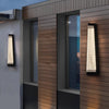 Modern IP65 Waterproof LED Outdoor Wall Sconce Black Stainless Steel Striped Acrylic Porch Light