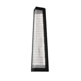 Modern IP65 Waterproof LED Outdoor Wall Sconce Black Stainless Steel Striped Acrylic Porch Light