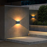 Modern IP65 Waterproof LED Outdoor Wall Sconce Grey Aluminum Exterior Up and Down Lighting for Villa Garden