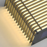 Modern IP65 Waterproof Solar Outdoor Wall Sconce Square Grid Stainless Steel Exterior Light